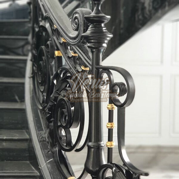 Pagar Railing Tangga Balkon Besi Tempa 3D (7) Railing Balkon Mewah Modern
